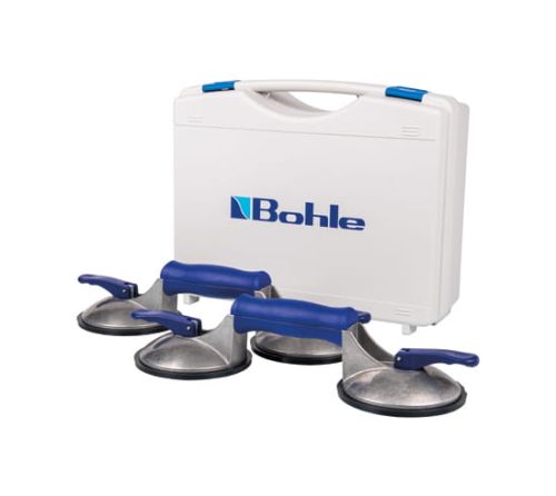 Zestaw dwóch podwójnych przyssawek w walizce Veribor Blue Line, do 60kg, śr. 120 mm