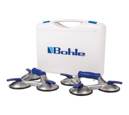 Zestaw dwóch potrójnych przyssawek w walizce Veribor Blue Line, do 100 kg, śr. 120 mm